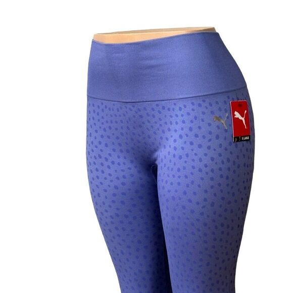 Puma Women’s Spot Printed Seamless High Waist Stretch Leggings, Purple, XL - Picture 3 of 11